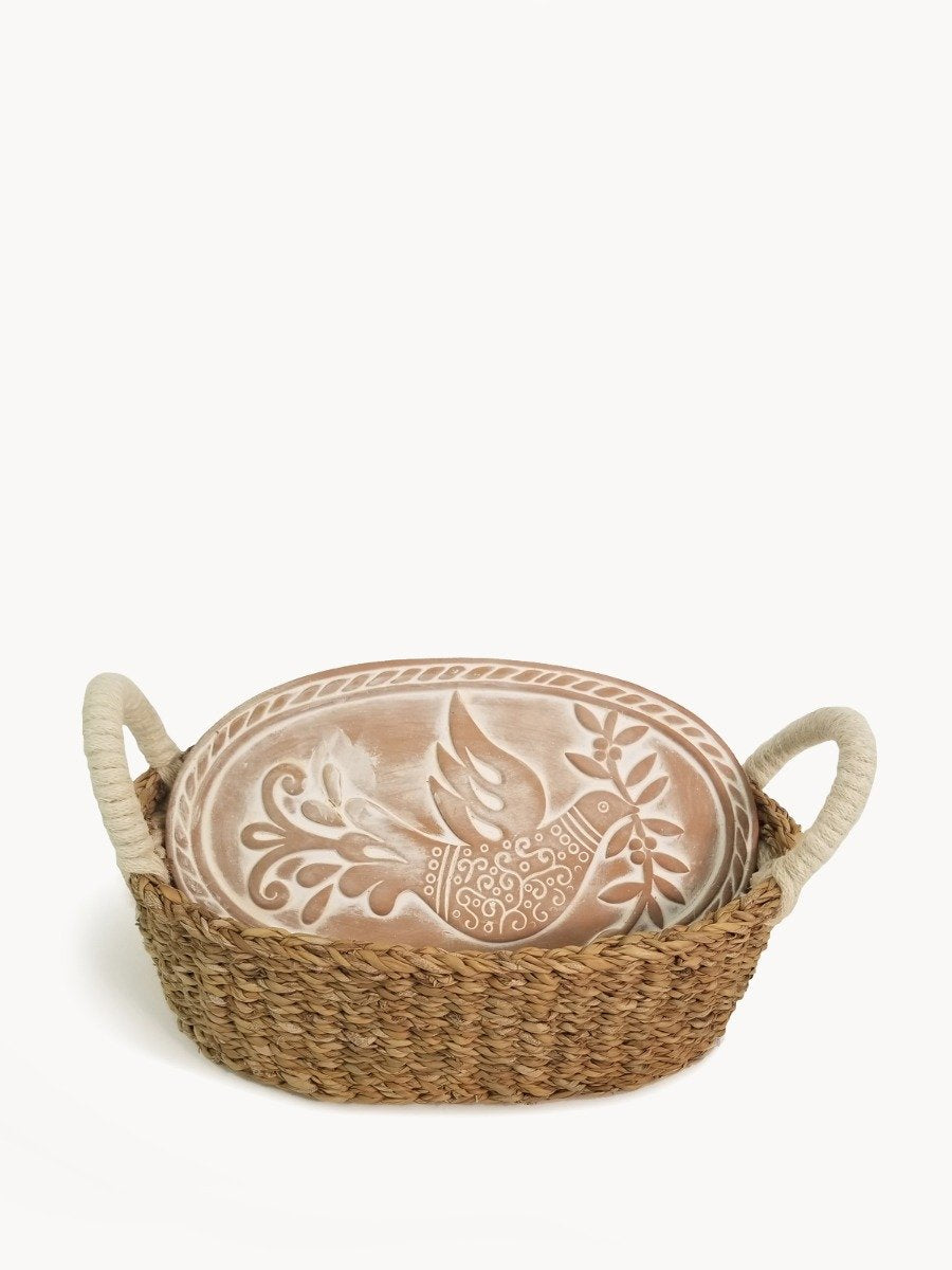 Bread Warmer & Basket - Bird Oval