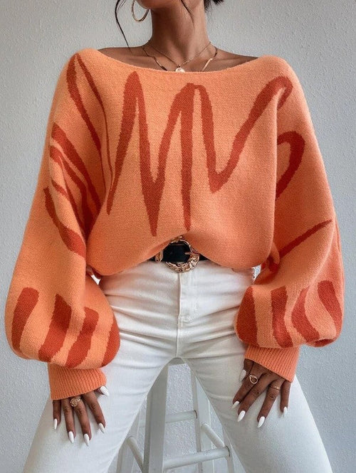 Oversized balloon sleeve sweater