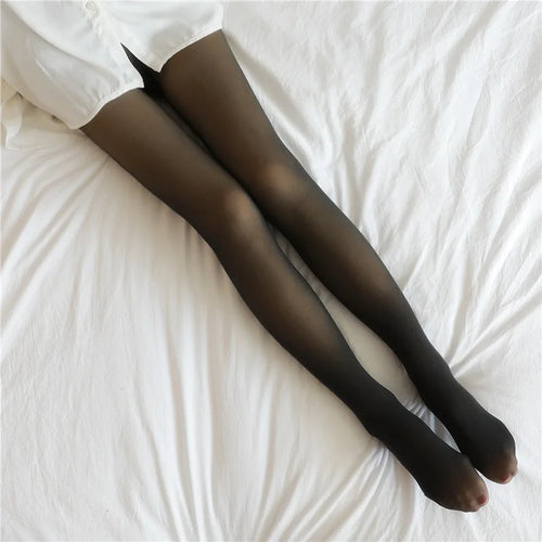 Women Thermal Leggings Winter Warm Sexy Elastic Translucent Pantyhose